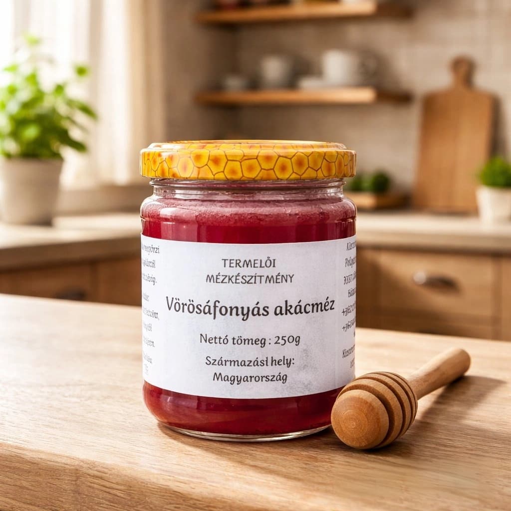 Vörösáfonyás akácméz 